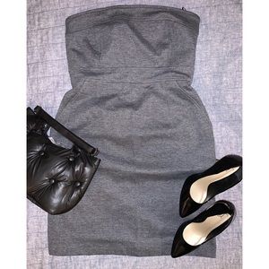 New York & Company Grey Strapless Dress